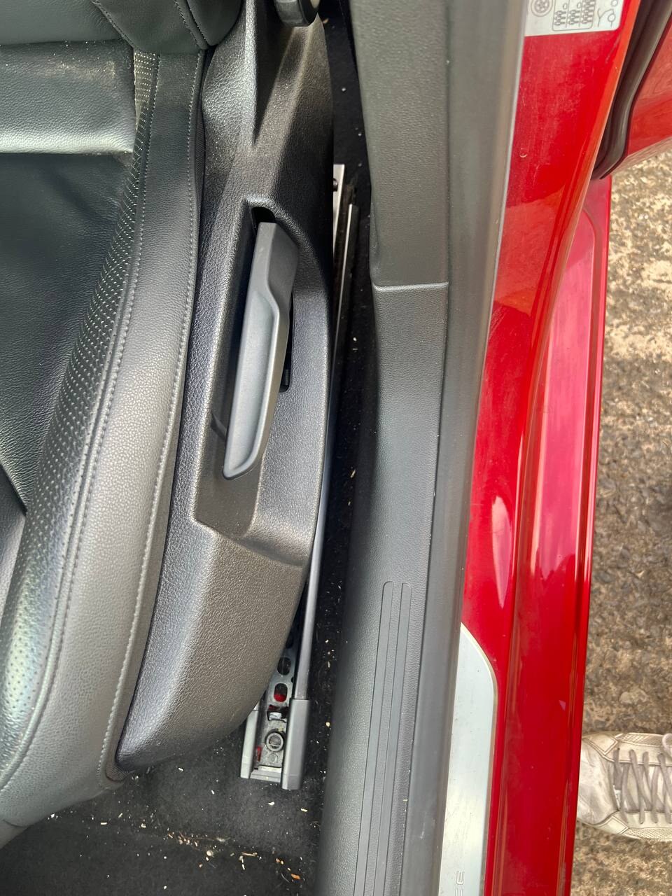 Seat rail area of Bradley’s Seat Leon before a Kaizen Deep Clean